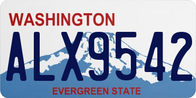 WA license plate ALX9542