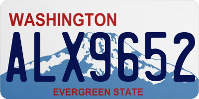 WA license plate ALX9652