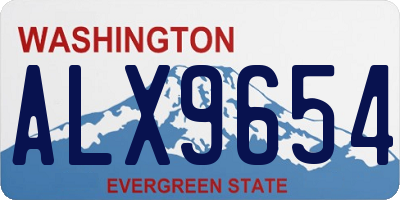 WA license plate ALX9654