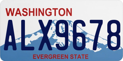 WA license plate ALX9678