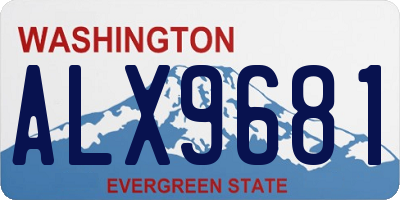 WA license plate ALX9681