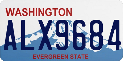 WA license plate ALX9684