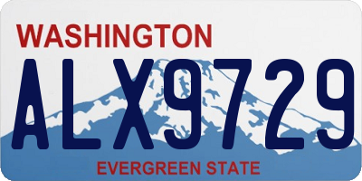 WA license plate ALX9729