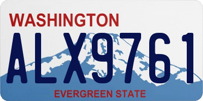 WA license plate ALX9761