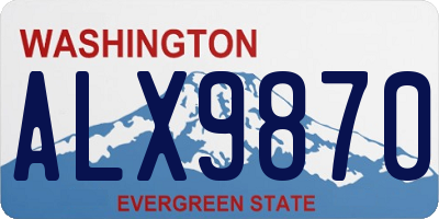 WA license plate ALX9870