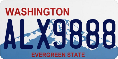 WA license plate ALX9888