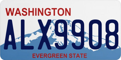 WA license plate ALX9908