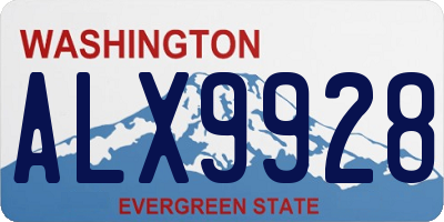 WA license plate ALX9928