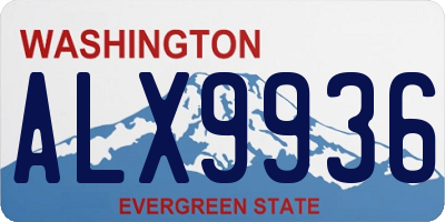 WA license plate ALX9936