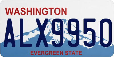 WA license plate ALX9950
