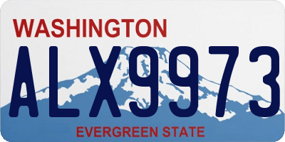 WA license plate ALX9973