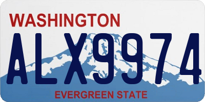 WA license plate ALX9974