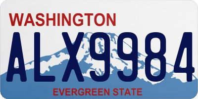 WA license plate ALX9984
