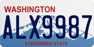 WA license plate ALX9987