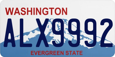 WA license plate ALX9992