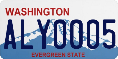 WA license plate ALY0005