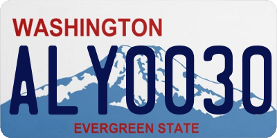 WA license plate ALY0030