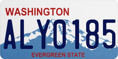 WA license plate ALY0185