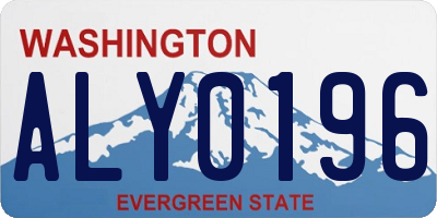 WA license plate ALY0196