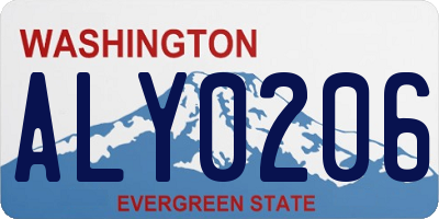 WA license plate ALY0206