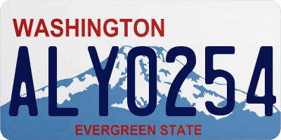WA license plate ALY0254