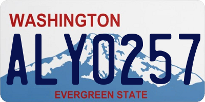 WA license plate ALY0257