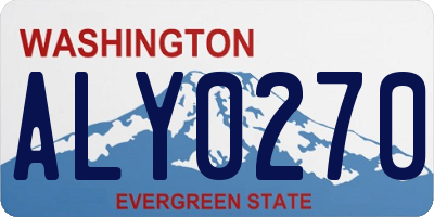WA license plate ALY0270
