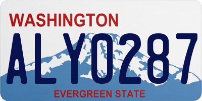 WA license plate ALY0287