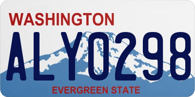 WA license plate ALY0298