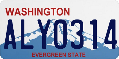 WA license plate ALY0314