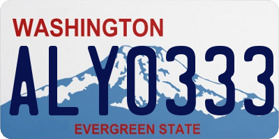 WA license plate ALY0333