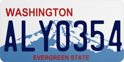 WA license plate ALY0354