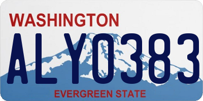 WA license plate ALY0383