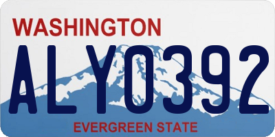 WA license plate ALY0392
