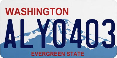 WA license plate ALY0403