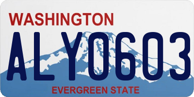 WA license plate ALY0603