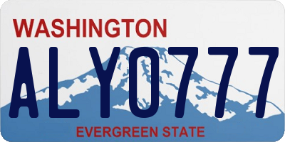 WA license plate ALY0777