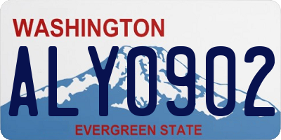 WA license plate ALY0902