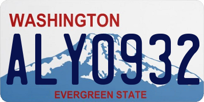 WA license plate ALY0932