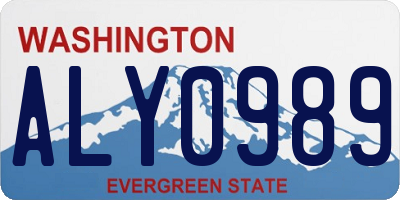 WA license plate ALY0989