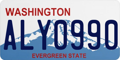 WA license plate ALY0990