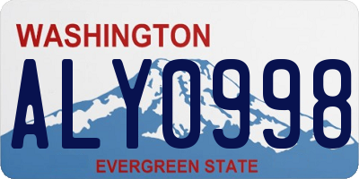 WA license plate ALY0998