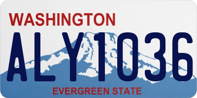 WA license plate ALY1036