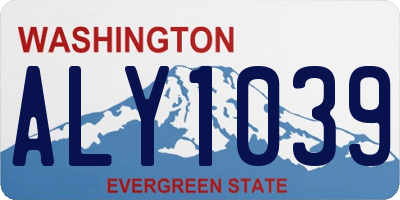 WA license plate ALY1039