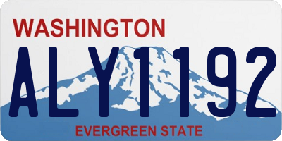 WA license plate ALY1192