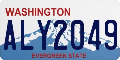 WA license plate ALY2049