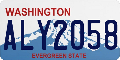 WA license plate ALY2058
