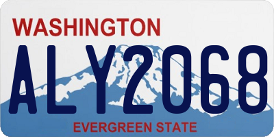 WA license plate ALY2068