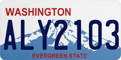 WA license plate ALY2103