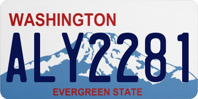 WA license plate ALY2281